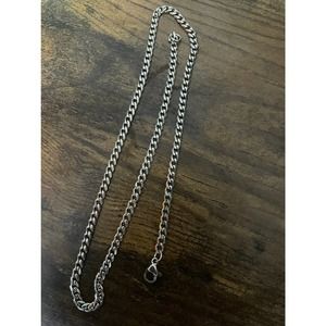 Cuban chain choker necklace (stainless steel) 3.5mm,40cm
